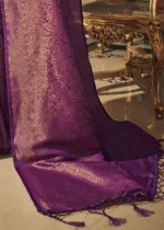 Deep Purple Kanjivaram Silk Saree