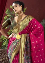 Fuchsia Paithani Silk Saree with Patola Border