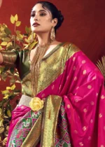 Fuchsia Paithani Silk Saree with Patola Border