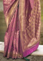 Fuchsia Pink Banarasi Silk Saree