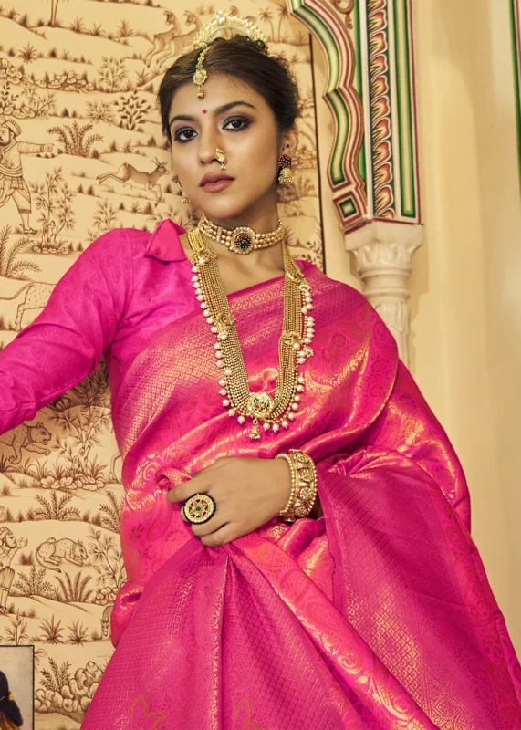 Fuchsia Pink Kanjivaram Silk Saree