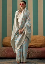 Light Blue Linen Saree