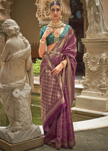 Orchid Purple Banarasi Silk Saree