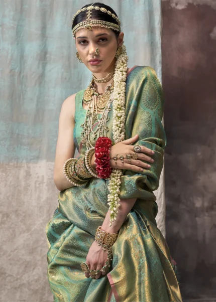 Pale Green Kanjivaram Silk Saree