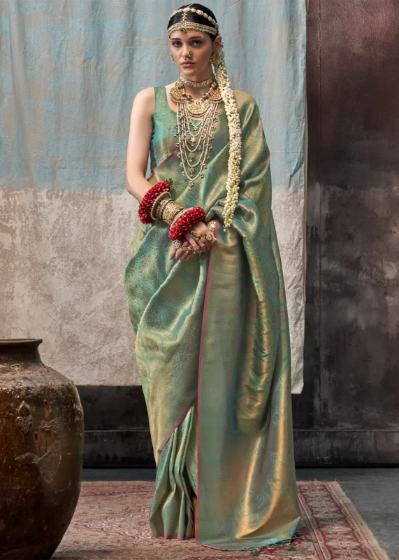 Pale Green Kanjivaram Silk Saree