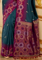 Peacock Blue Banarasi Silk Saree