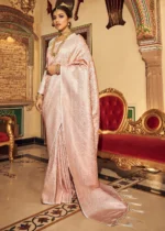 Pearl White Kanjivaram Silk Saree