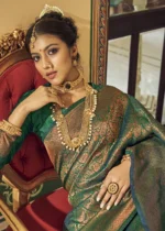 Pine Green Kanjivaram Silk Saree