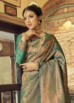 Pine Green Kanjivaram Silk Saree