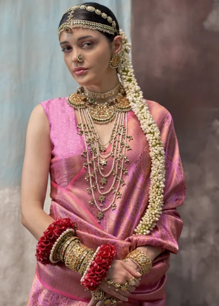 Pink Kanjivaram Silk Saree