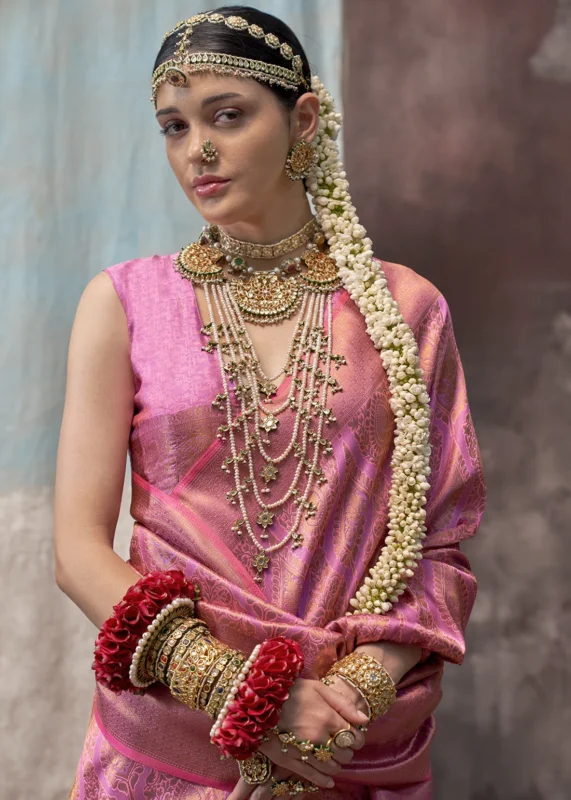 Pink Kanjivaram Silk Saree