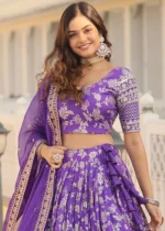 Purple Silk Lehenga Choli