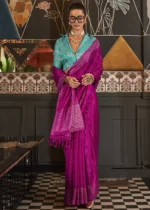 Rani Pink Handloom Silk Saree