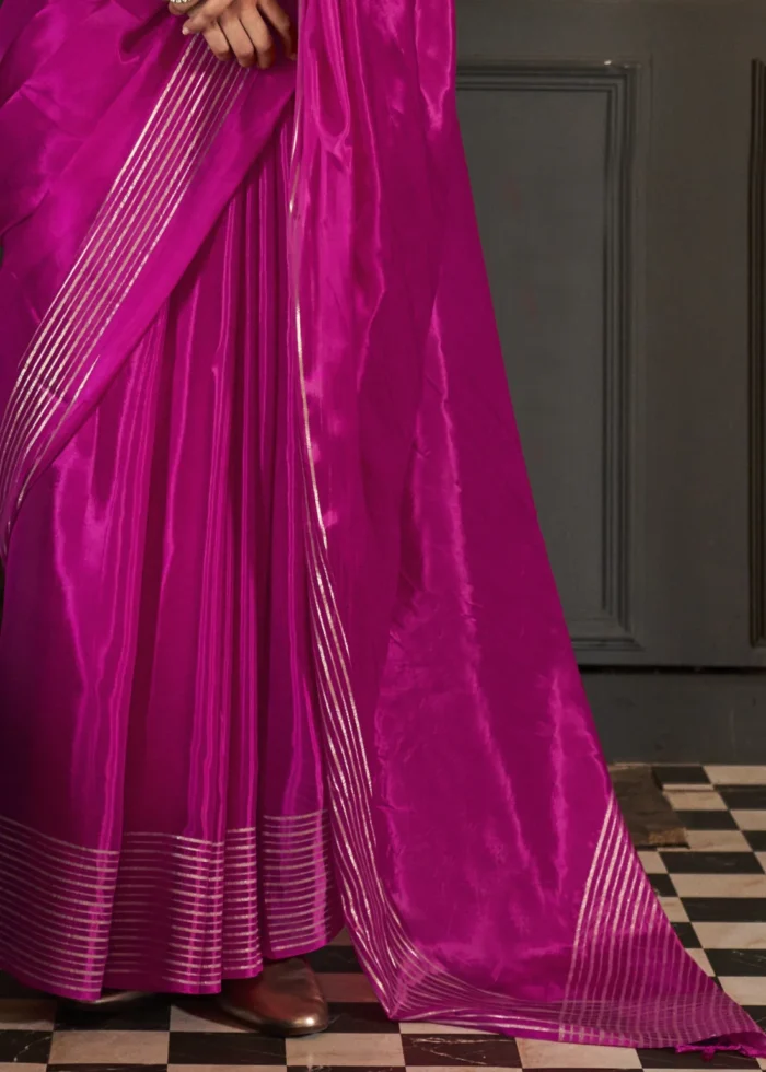 Rani Pink Handloom Silk Saree