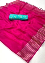 Rani Pink Handloom Silk Saree