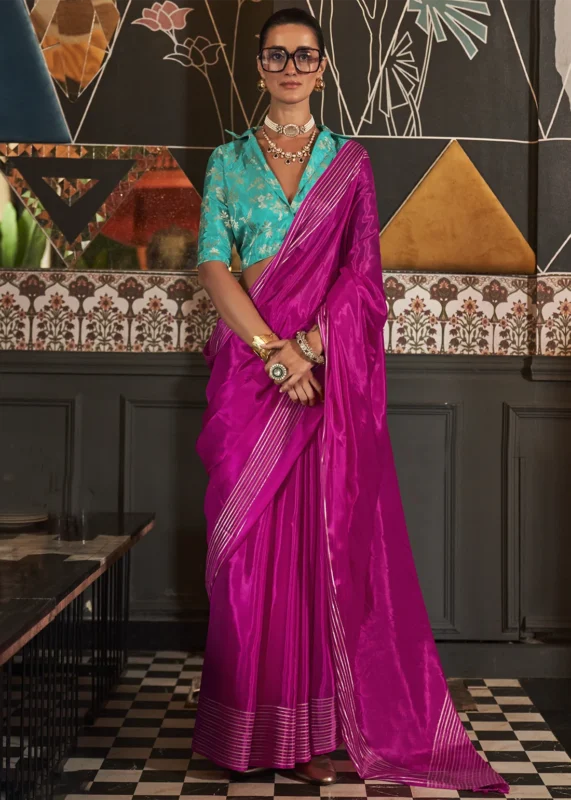 Rani Pink Handloom Silk Saree