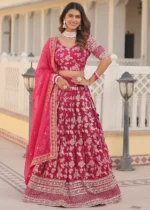 Raspberry Pink Silk Lehenga Choli