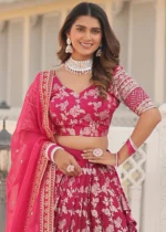 Raspberry Pink Silk Lehenga Choli