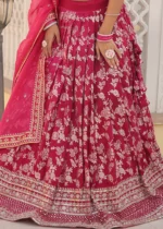 Raspberry Pink Silk Lehenga Choli