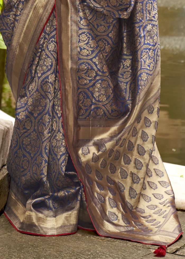 Royal Blue Banarasi Silk Saree