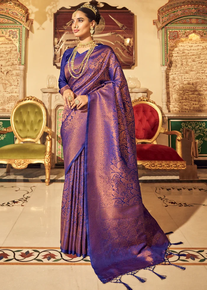 Royal Blue Kanjivaram Silk Saree