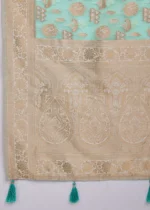 Sea Green Banarasi Organza Silk Saree