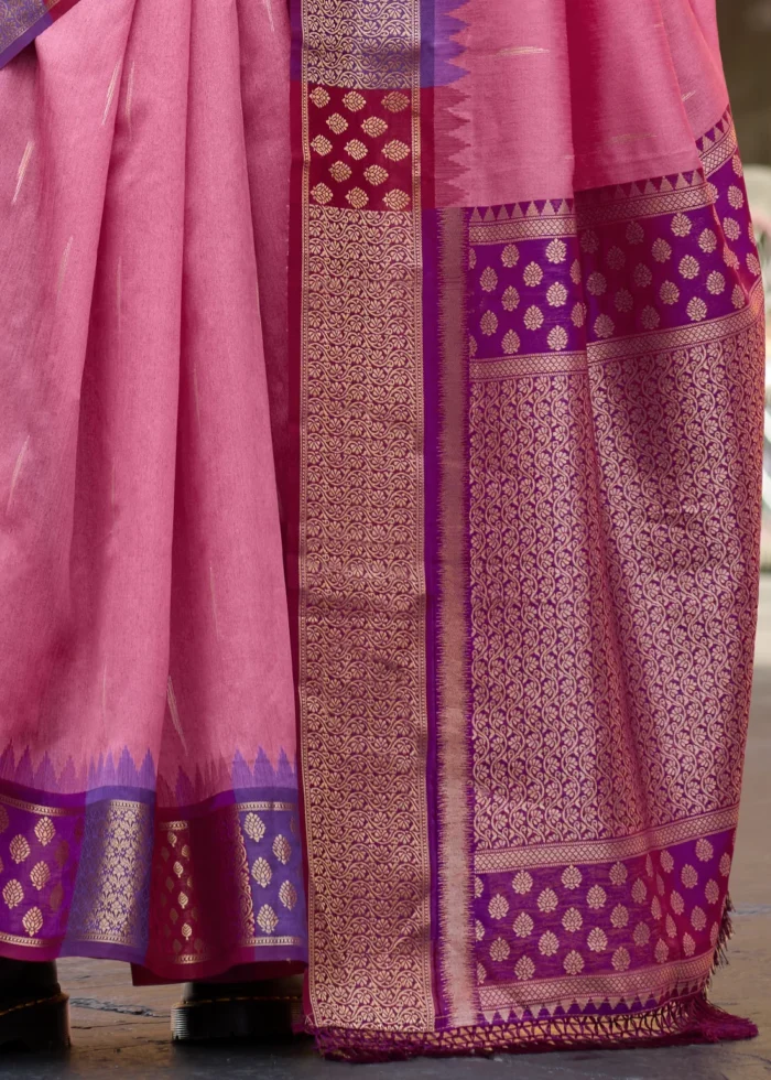 Azalea Pink Banarasi Silk Saree