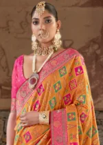 Bright Marigold Banarasi Saree with Brocade Blouse