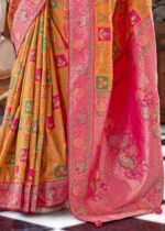 Bright Marigold Banarasi Saree with Brocade Blouse