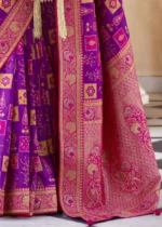 Dahlia Purple Banarasi Saree with Brocade Blouse