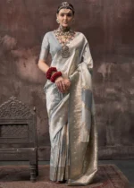 Gray Rangkaat Handloom Banarasi Saree