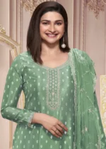 Green Georgette Silk Printed Suit