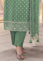 Green Georgette Silk Printed Suit