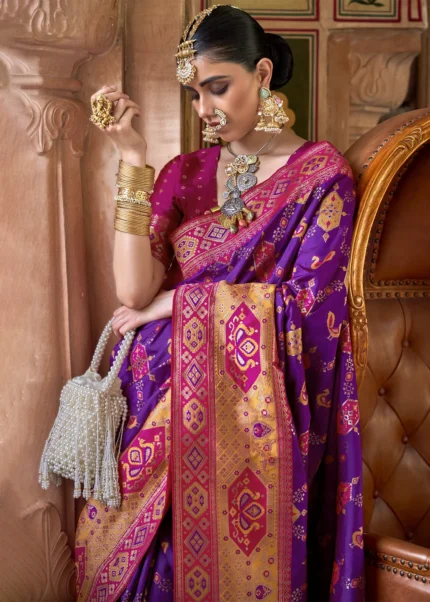 Imperial Purple Banarasi Saree with Brocade Blouse