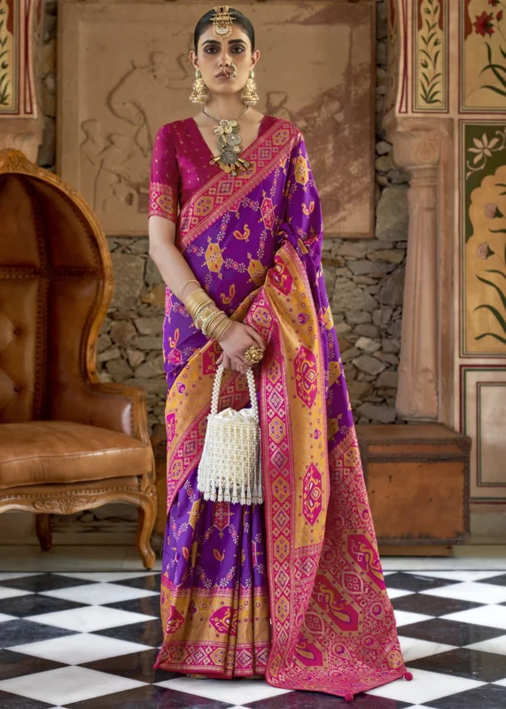 Imperial Purple Banarasi Saree with Brocade Blouse