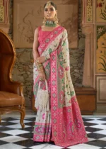 Ivory Banarasi Saree with Brocade Blouse