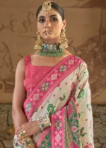 Ivory Banarasi Saree with Brocade Blouse