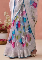 Lavender Woven Organza Brasso Saree