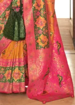 Orange Banarasi Saree with Brocade Blouse