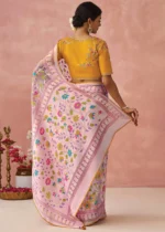 Pink Woven Organza Brasso Saree