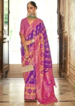 Purple Banarasi Saree with Brocade Blouse