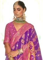 Purple Banarasi Saree with Brocade Blouse