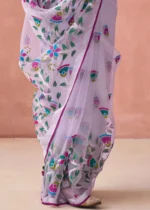 Purple Woven Organza Brasso Saree