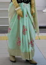 Sea Green Banarasi Katan Silk Saree