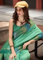 Sea Green Banarasi Silk Saree