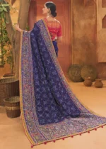 Violet Embroidered Saree with Kacchi Work