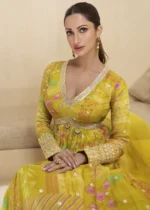 Yellow Georgette Anarkali Gown