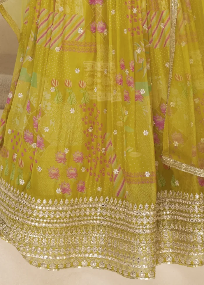 Yellow Georgette Anarkali Gown