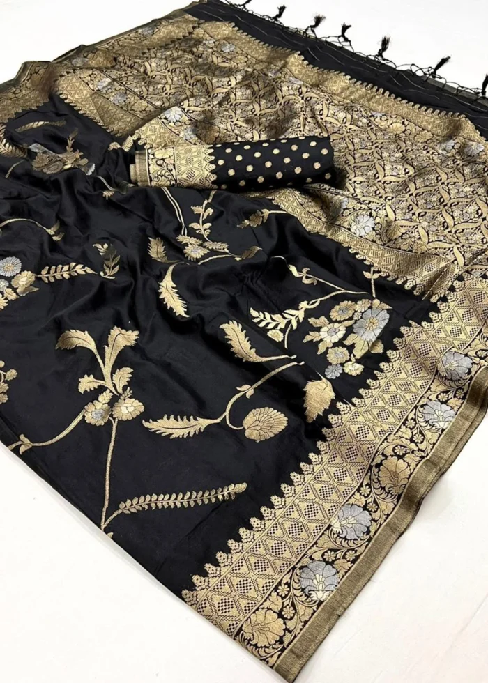 Black Banarasi Georgette Saree