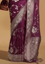 Magenta Banarasi Georgette Saree